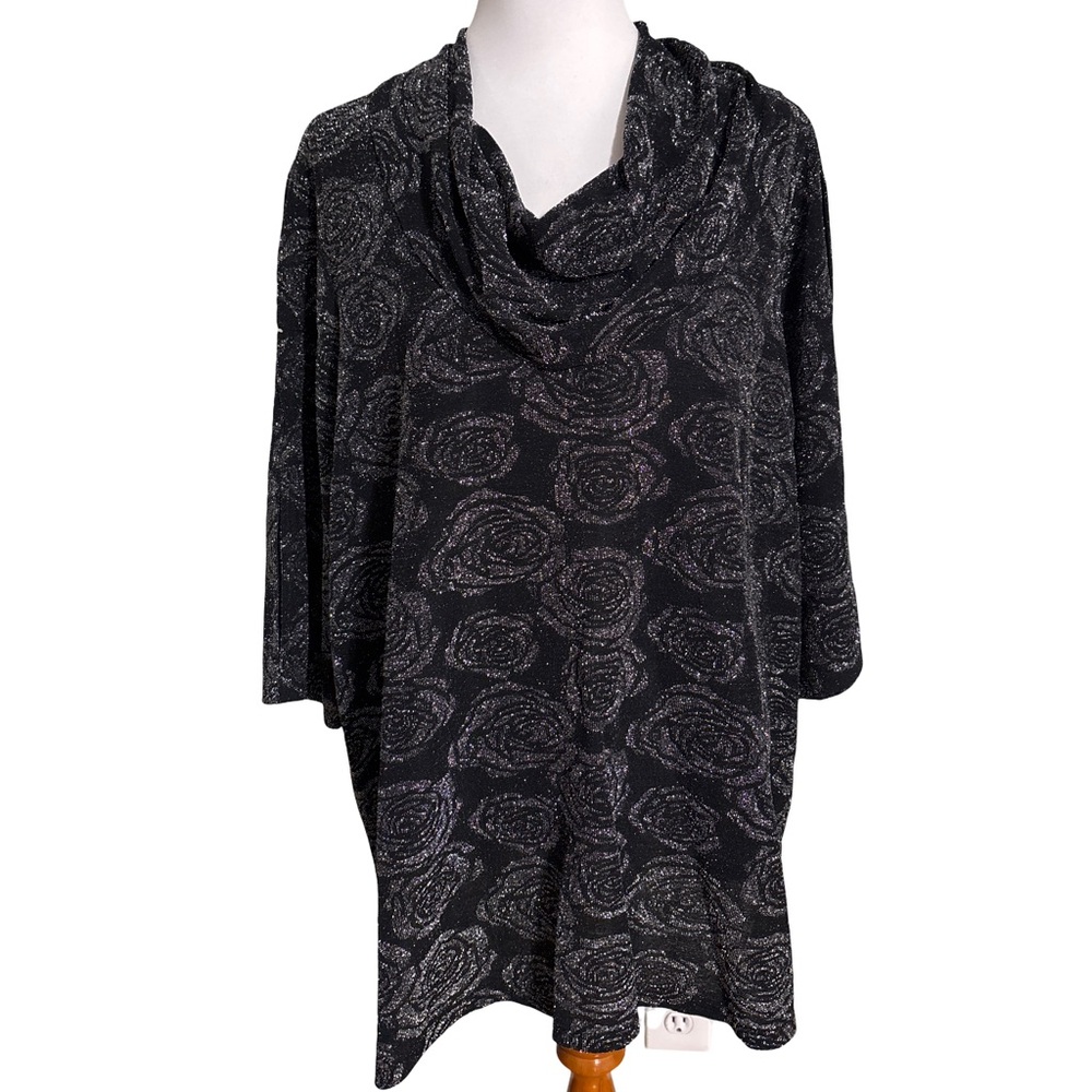 Catherines Black and Silver Swirl Tunic